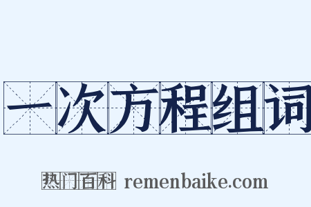 一次方程组词是什么意思的图片